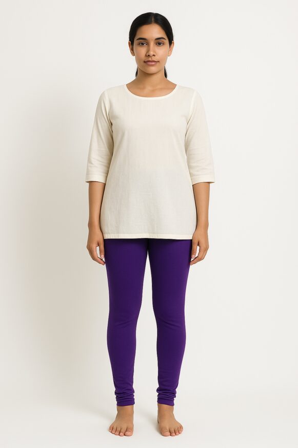 Purple Cotton Leggings