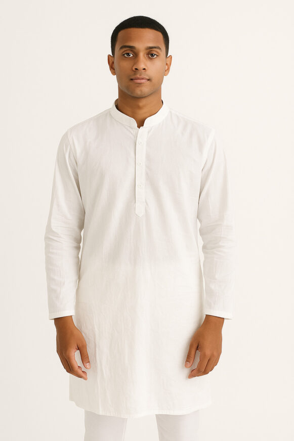 White Men’s Cotton Kurta