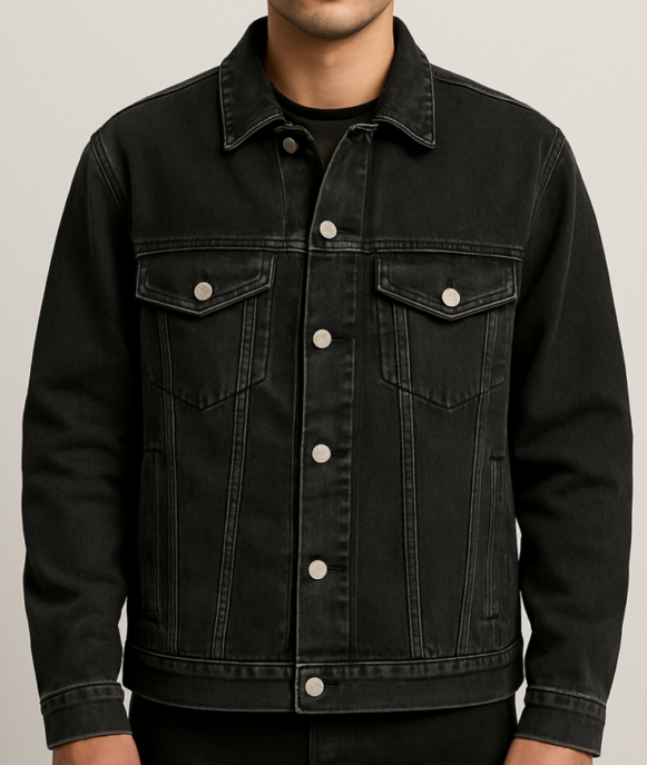 Black Floral Embroidered Jacket - Image 3