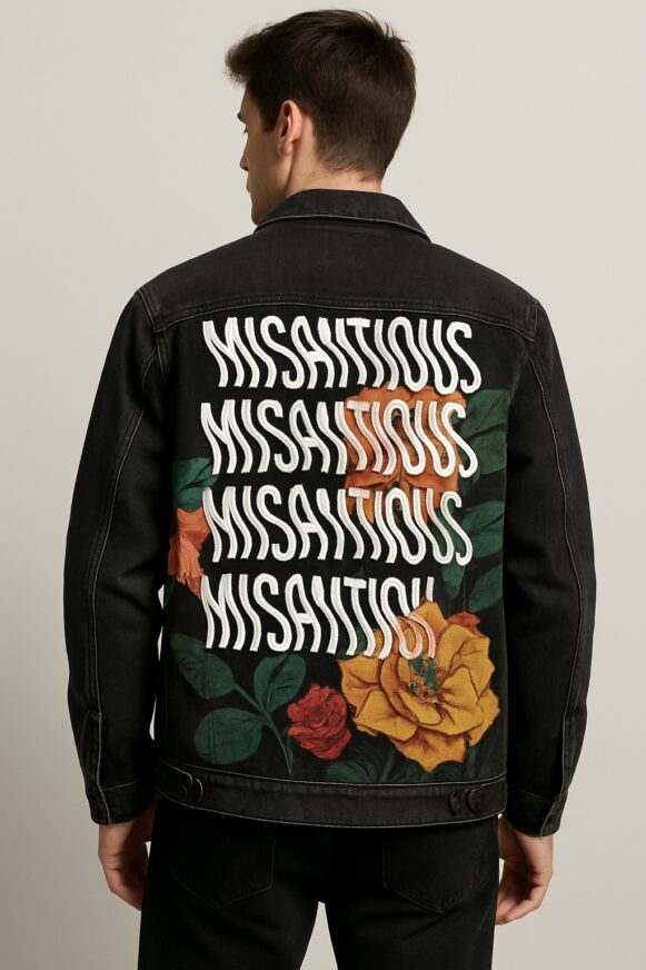 Black Floral Embroidered Jacket - Image 4