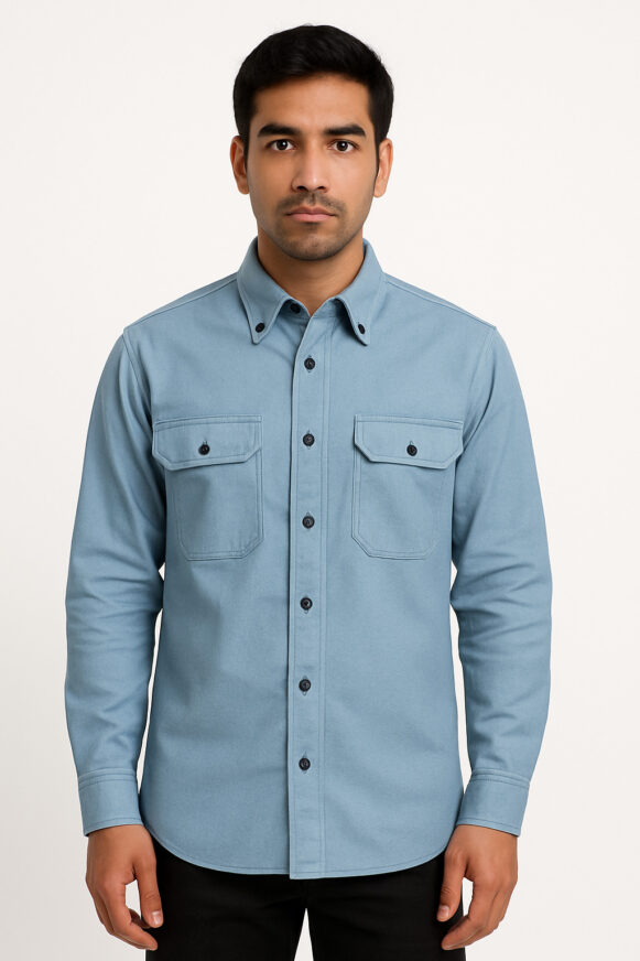Steel Blue Double Pocket Shirt