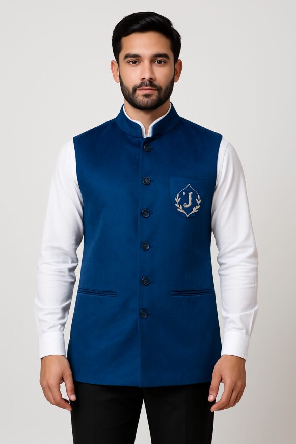 Blue Jodhpuri Nehru Jacket