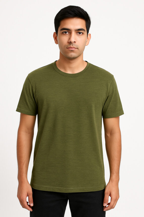 Olive Green Crew Neck T-Shirt