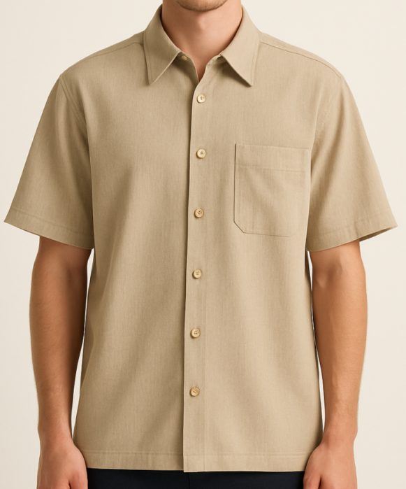 Beige Short Sleeve Shirt - Image 3