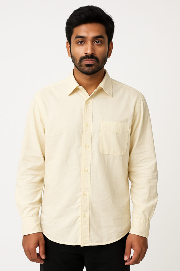 Beige Cotton Shirt-costumepeti
