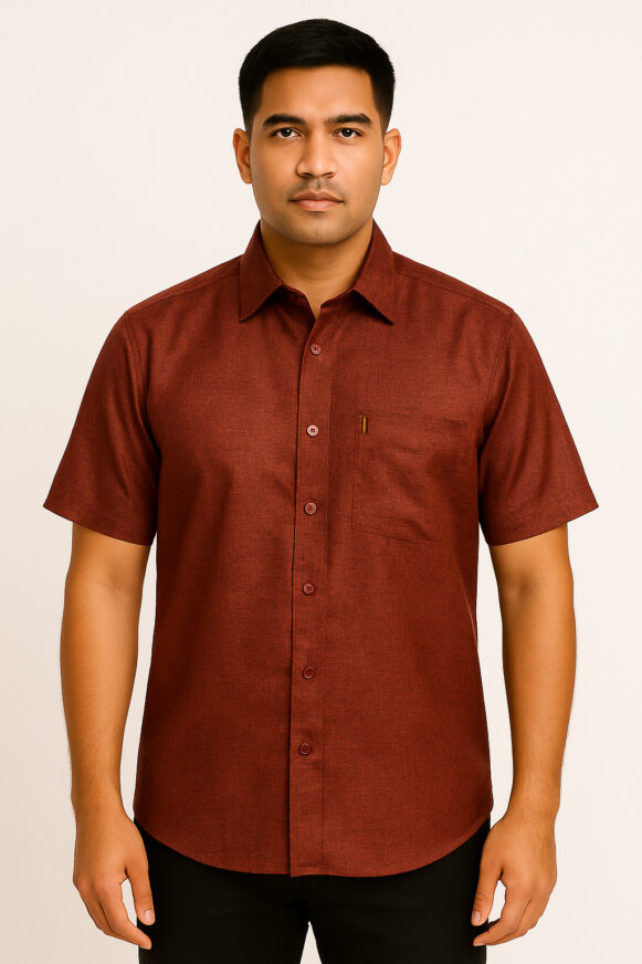 Maroon Textured Casual Shirt
