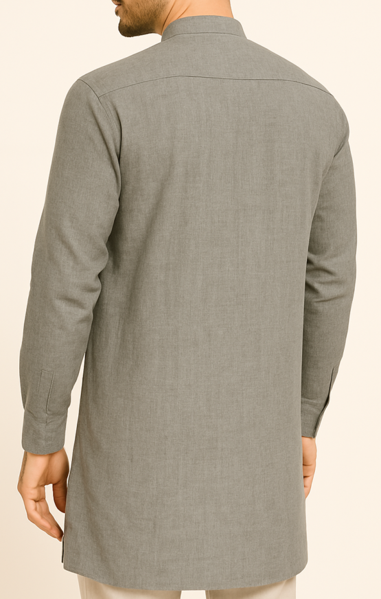 Grey Cotton Kurta - Image 3