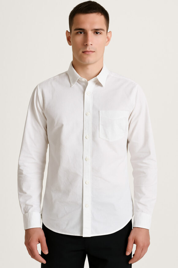Men’s White Formal Cotton Shirt_costumepeti
