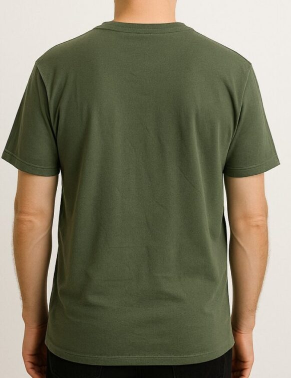 Olive Green Crew Neck T-Shirt - Image 3