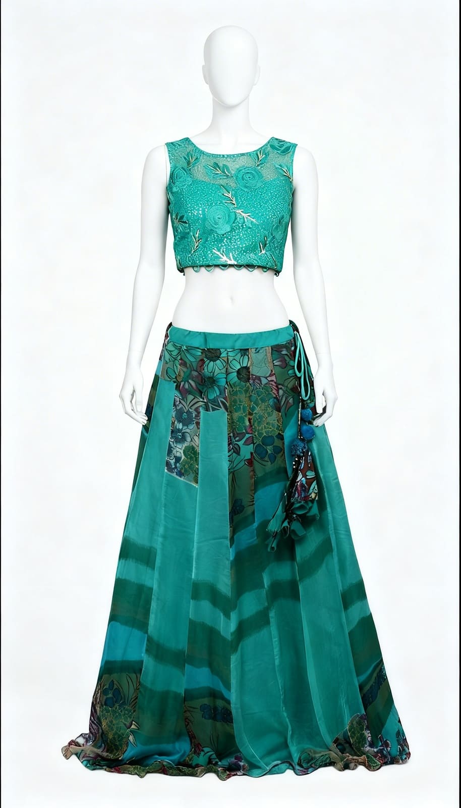 Turquoise Green Lehenga Set - Costumepeti