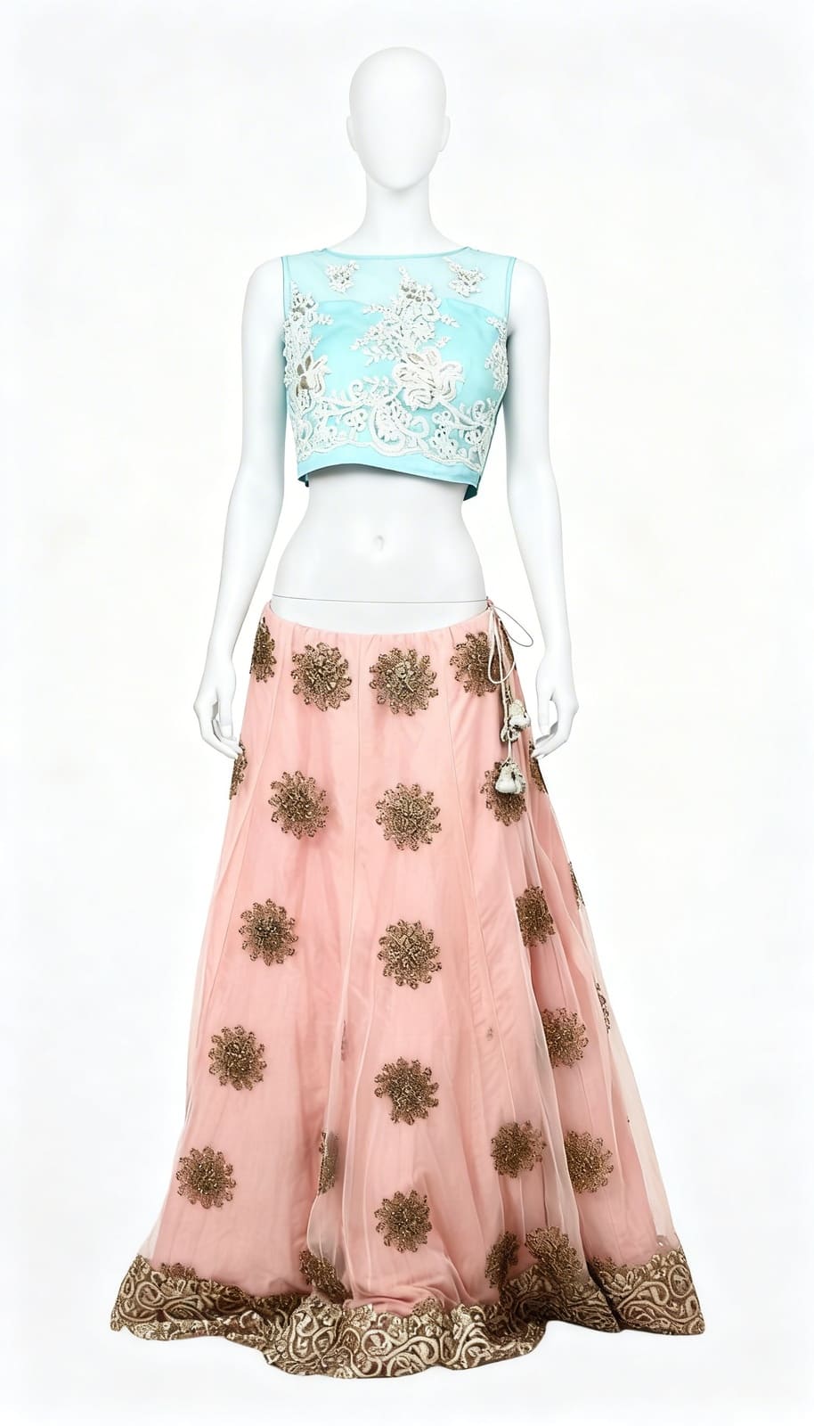 Pastel Crop Lehenga Set - Costumepeti