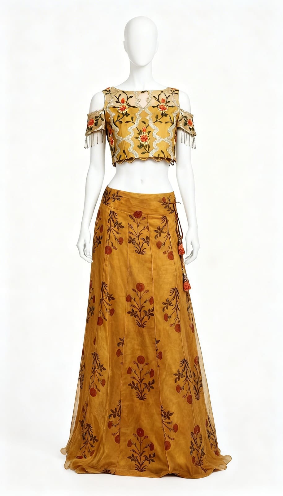 Floral Crop Lehenga Set - Costumepeti