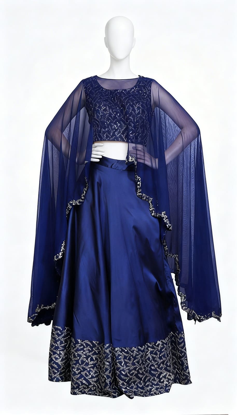 Blue Cape Lehenga Set - Costumepeti
