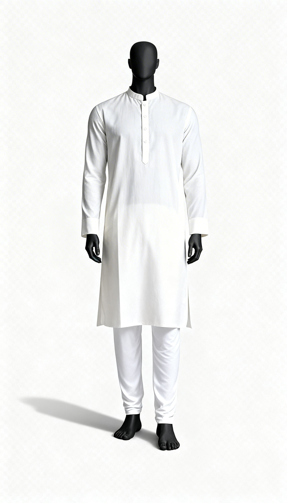 Men Solid Off White Kurta