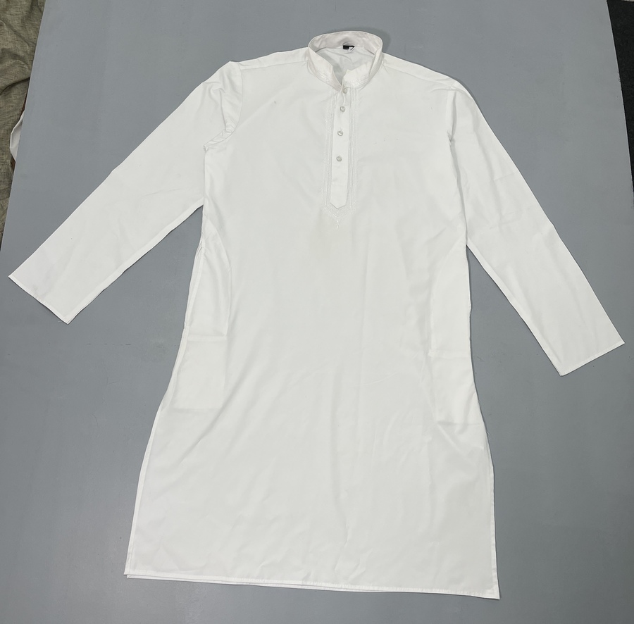Men Solid White Kurta - Image 3