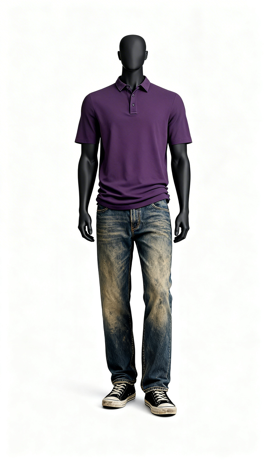 Men Purple Solid Polo T-Shirt