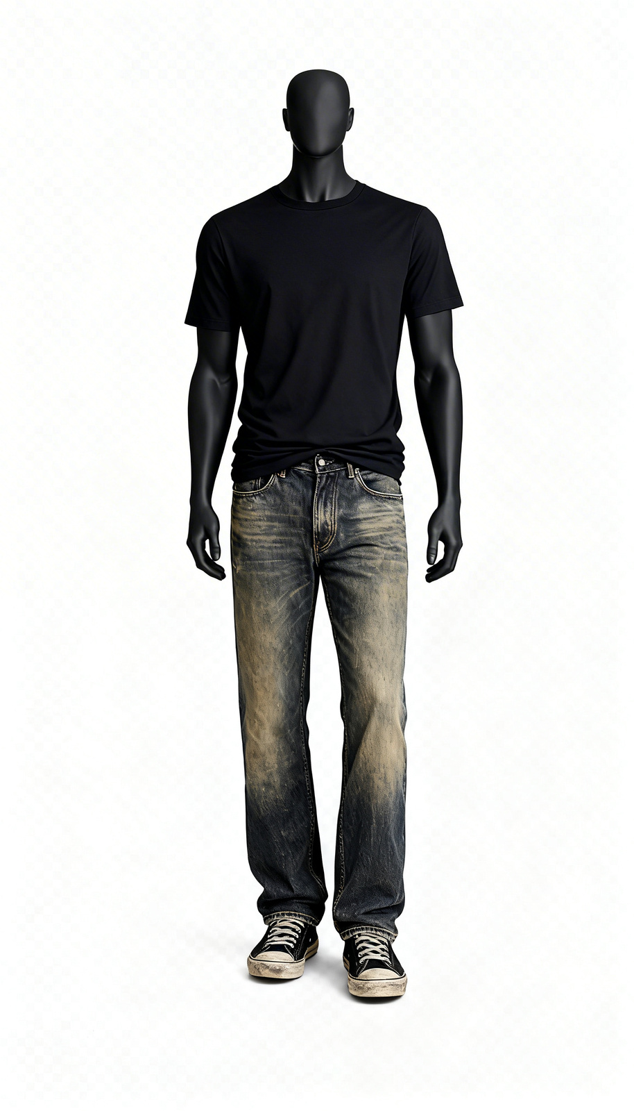 Men Black Solid Casual T-Shirt