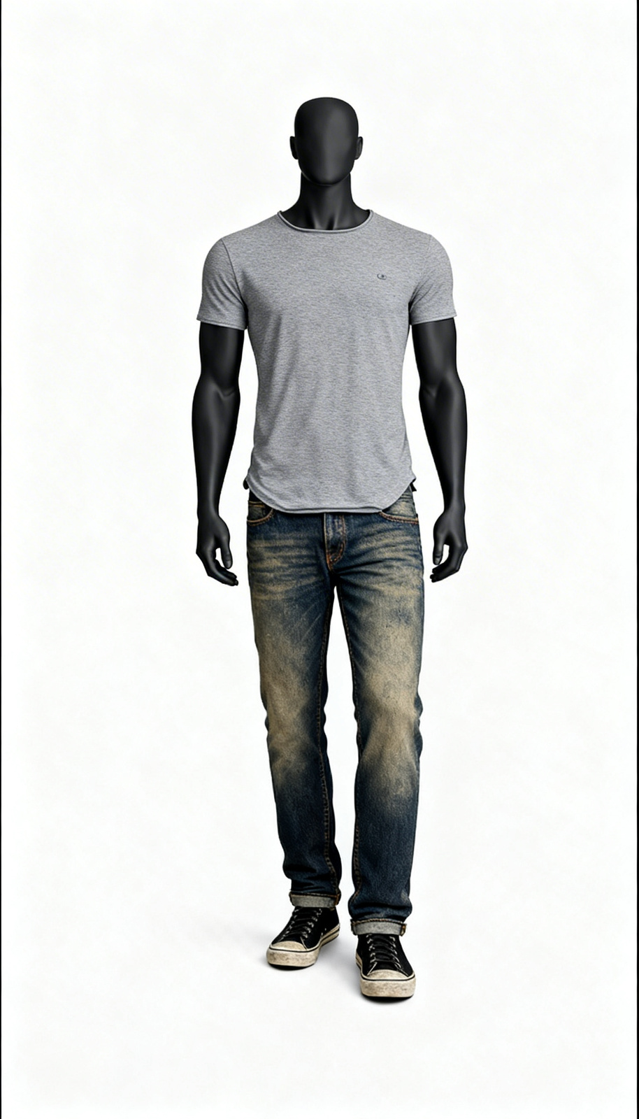 Men Grey Solid T-Shirt