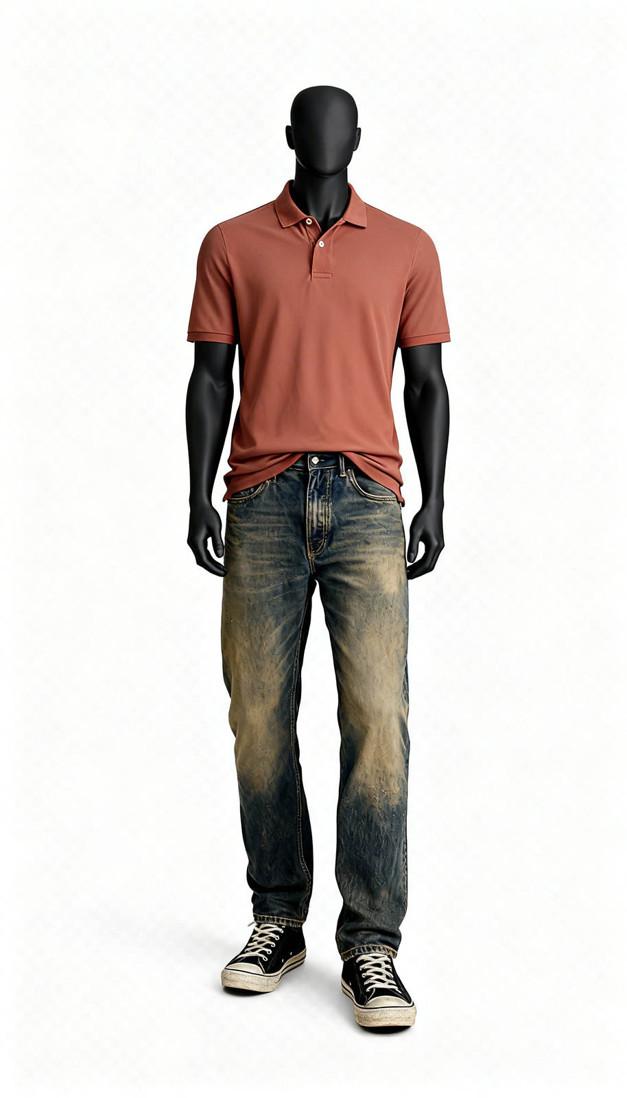 Men Rust Polo T-Shirt