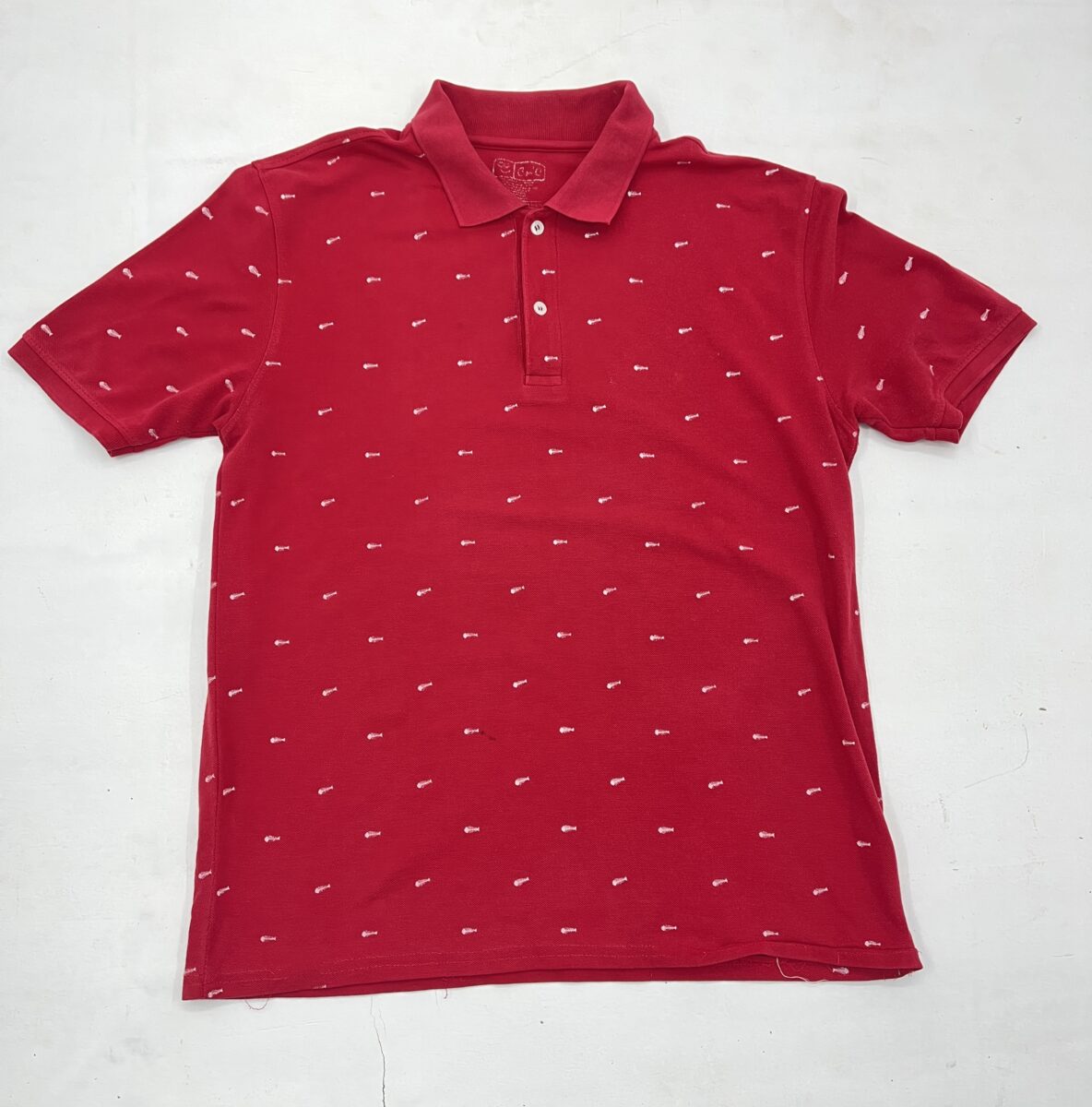 Men Red Printed Polo