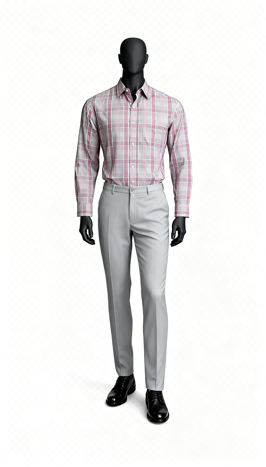 Men’s Checked Shirt (Pink/Grey)