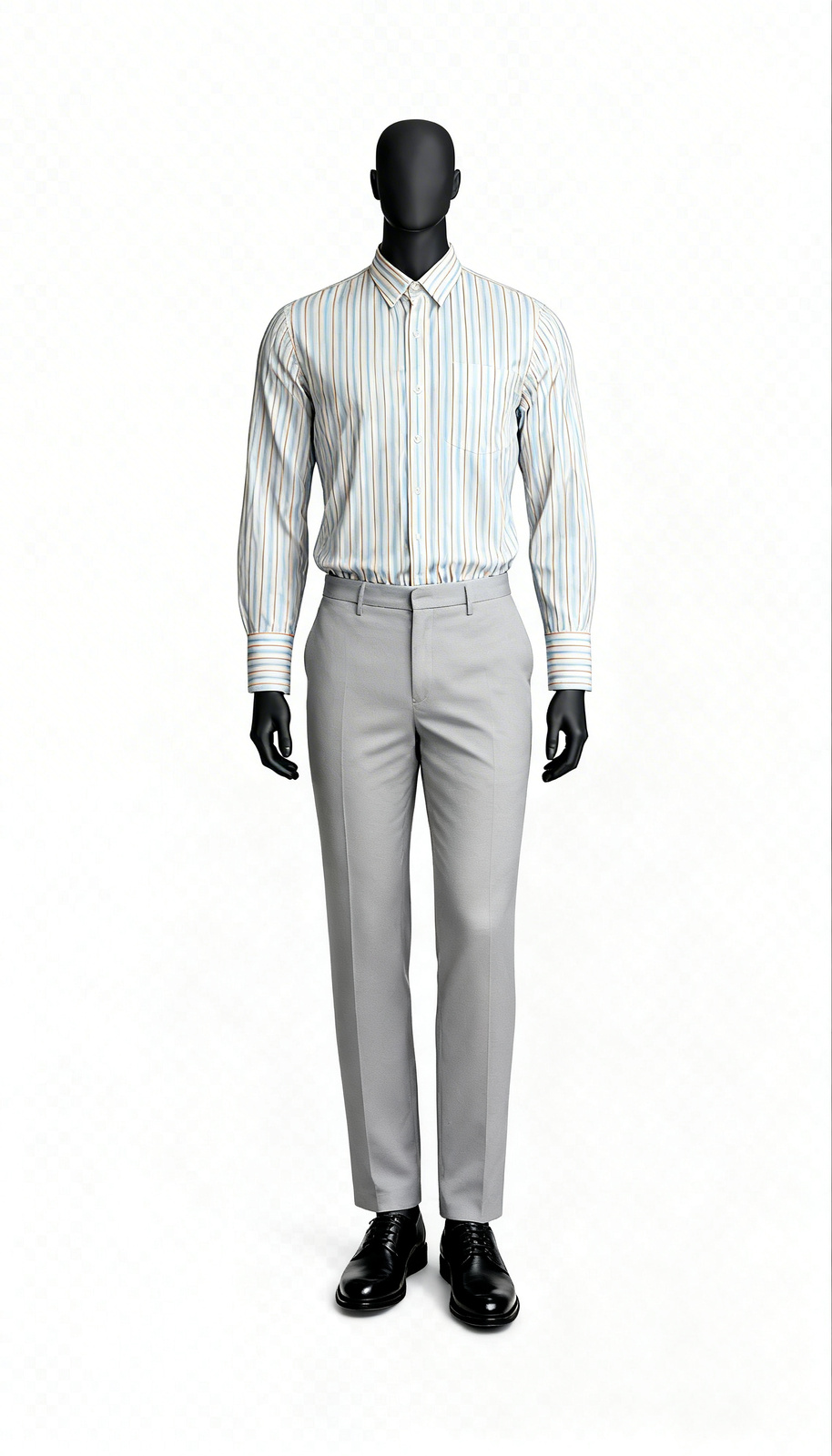 Men’s White Multicolor Striped Shirt