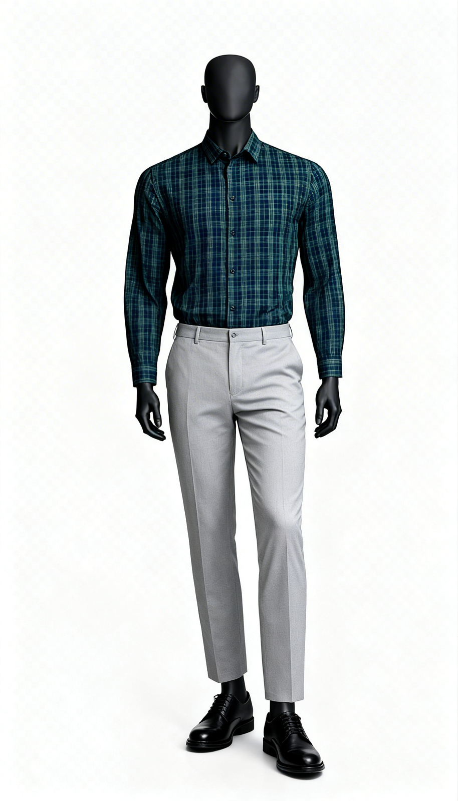 Navy Blue Checked Shirt