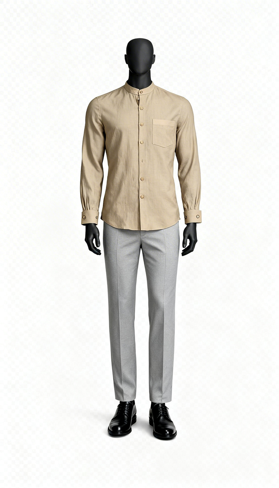Beige Mandarin Shirt