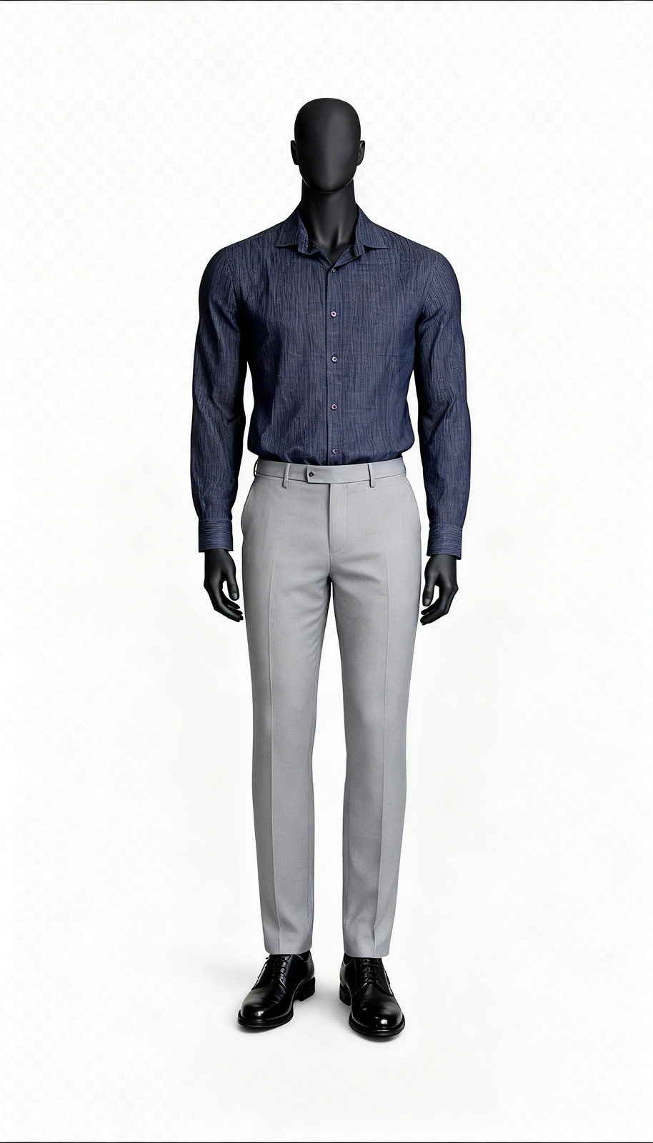 Navy Micro Check Shirt