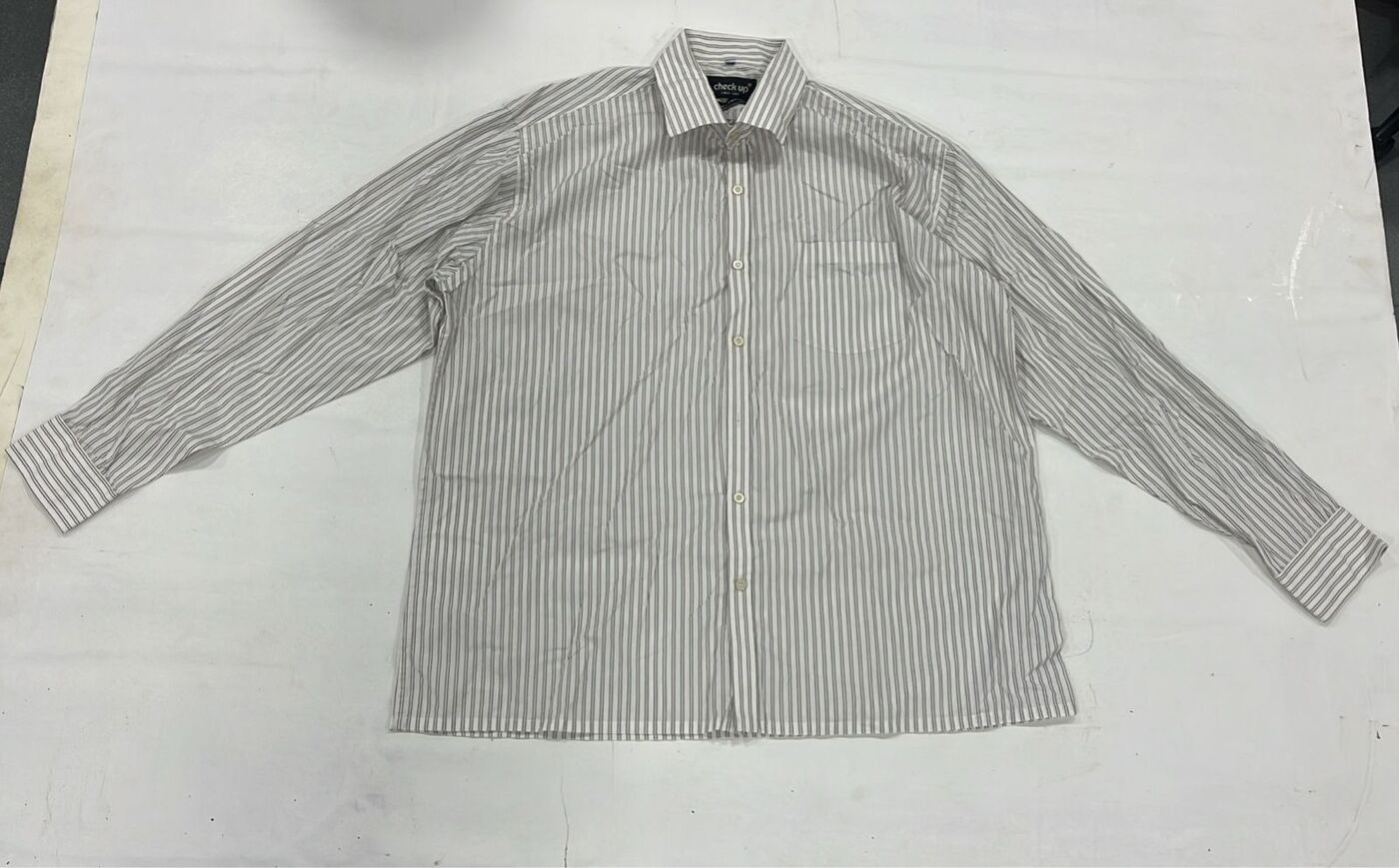 White Grey Stripe Shirt - Image 3