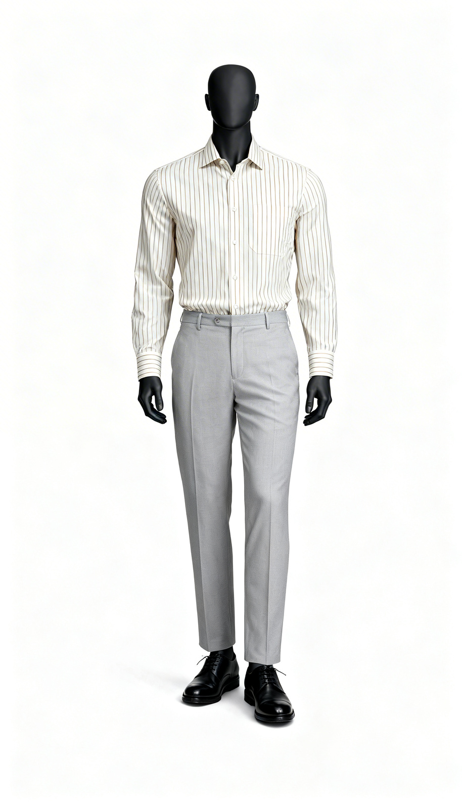 White Brown Stripe Shirt