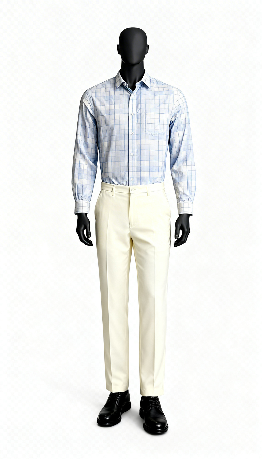 White Blue Check Shirt