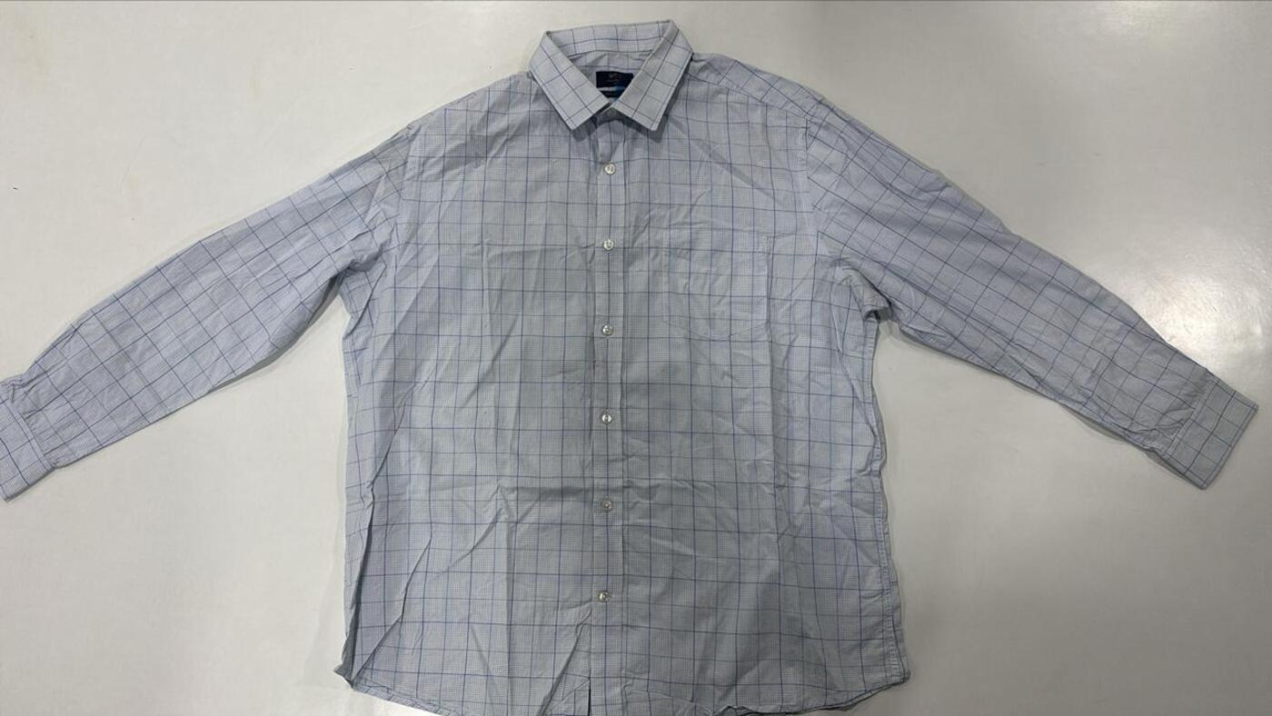 White Blue Check Shirt - Image 4