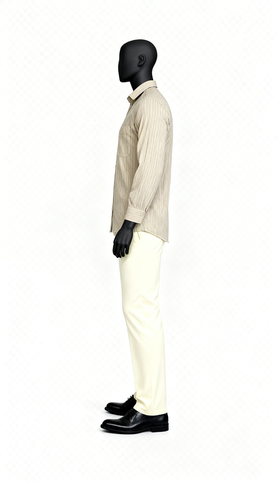 Beige Stripe Shirt - Image 3