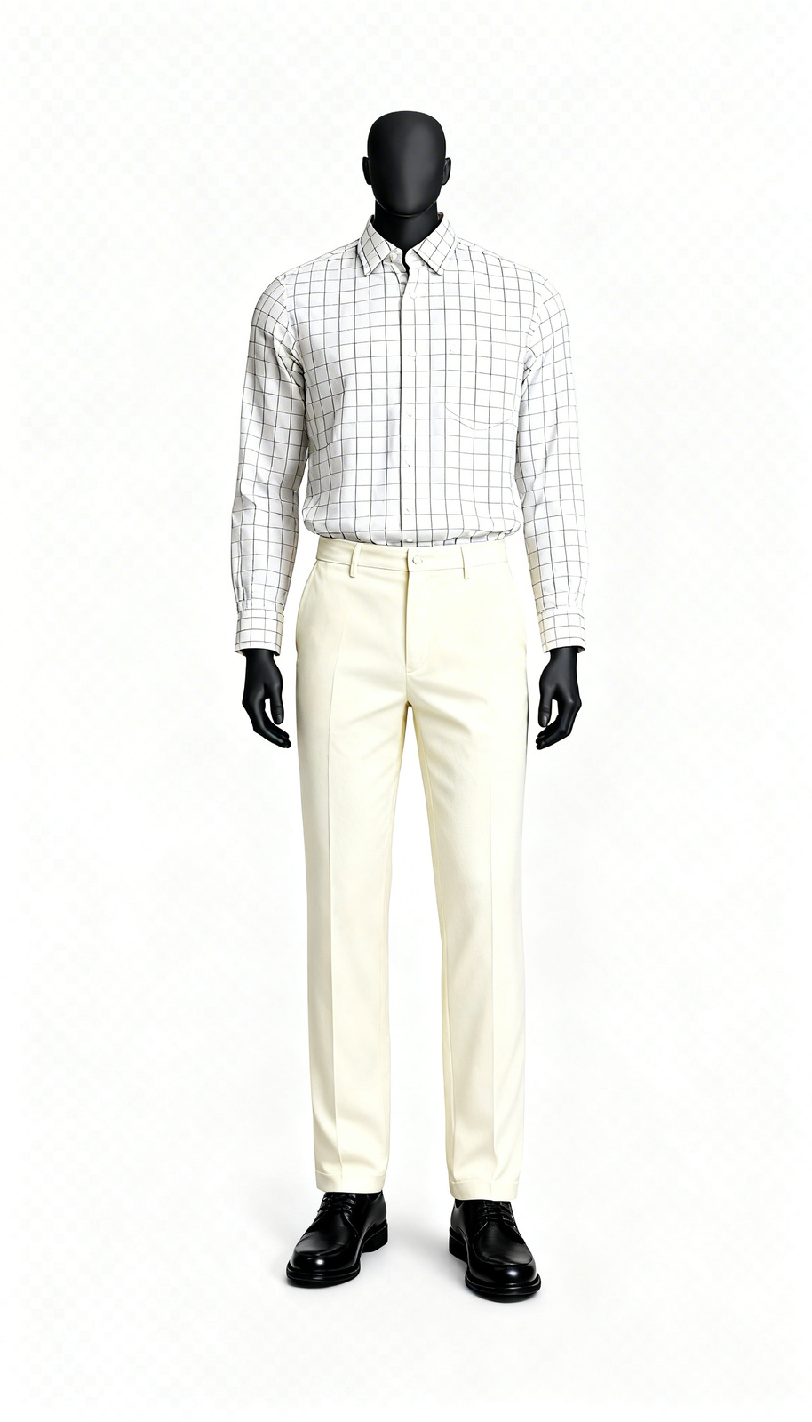 White Grid Check Shirt