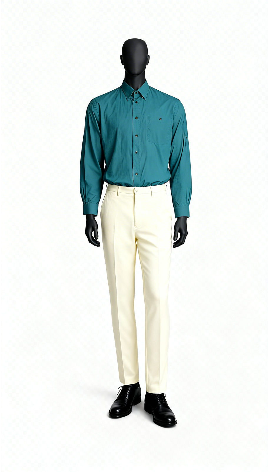 Teal Blue Solid Shirt