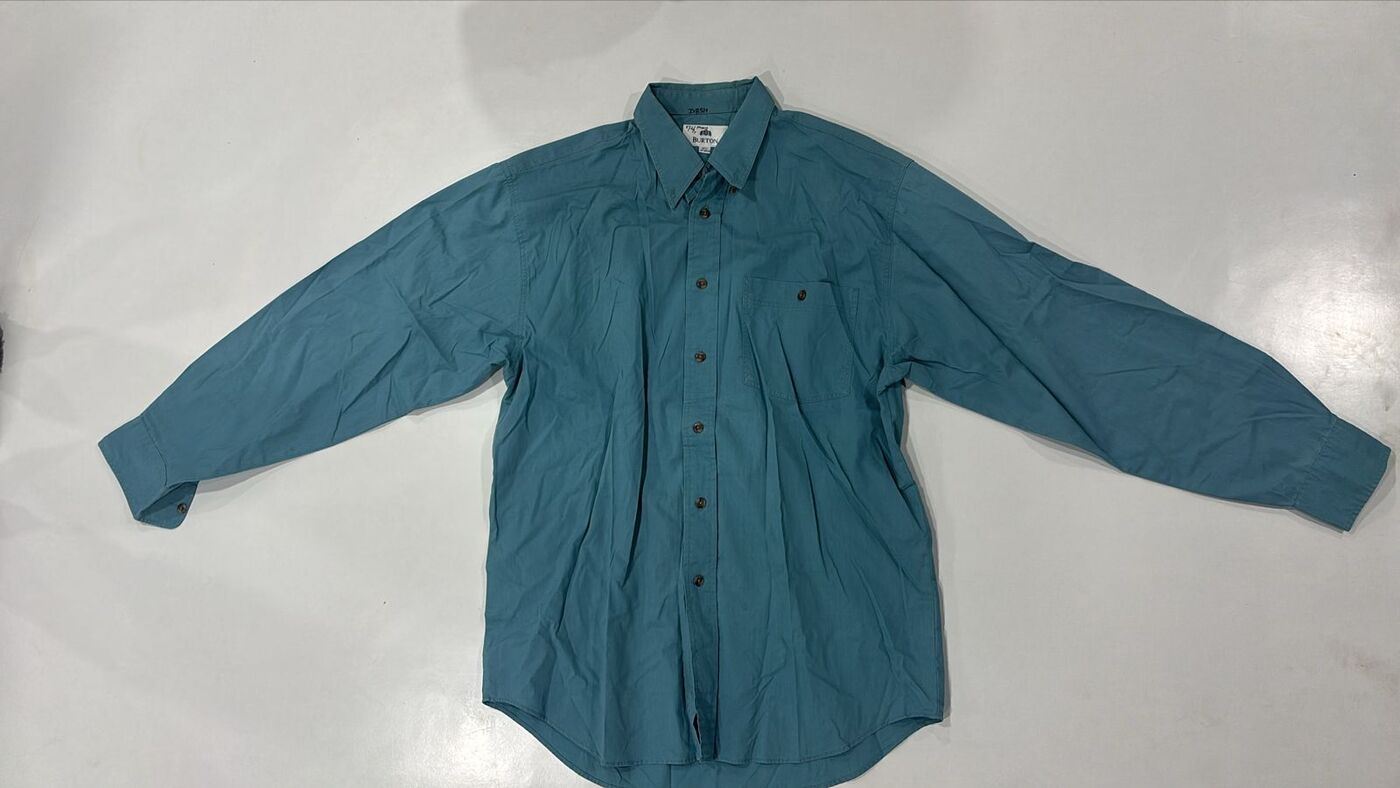 Teal Blue Solid Shirt - Image 4