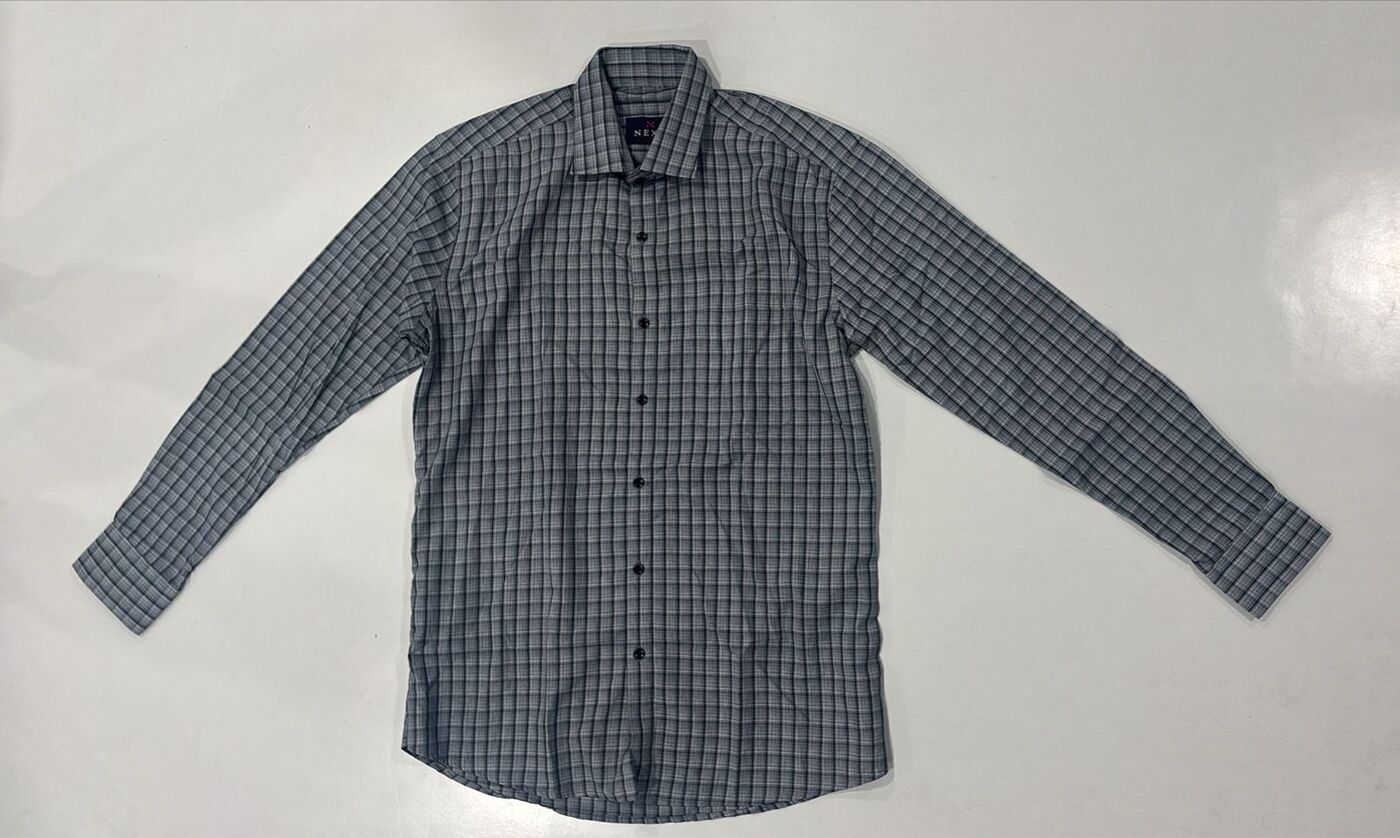 Grey Checkered Office Shirt - Image 3