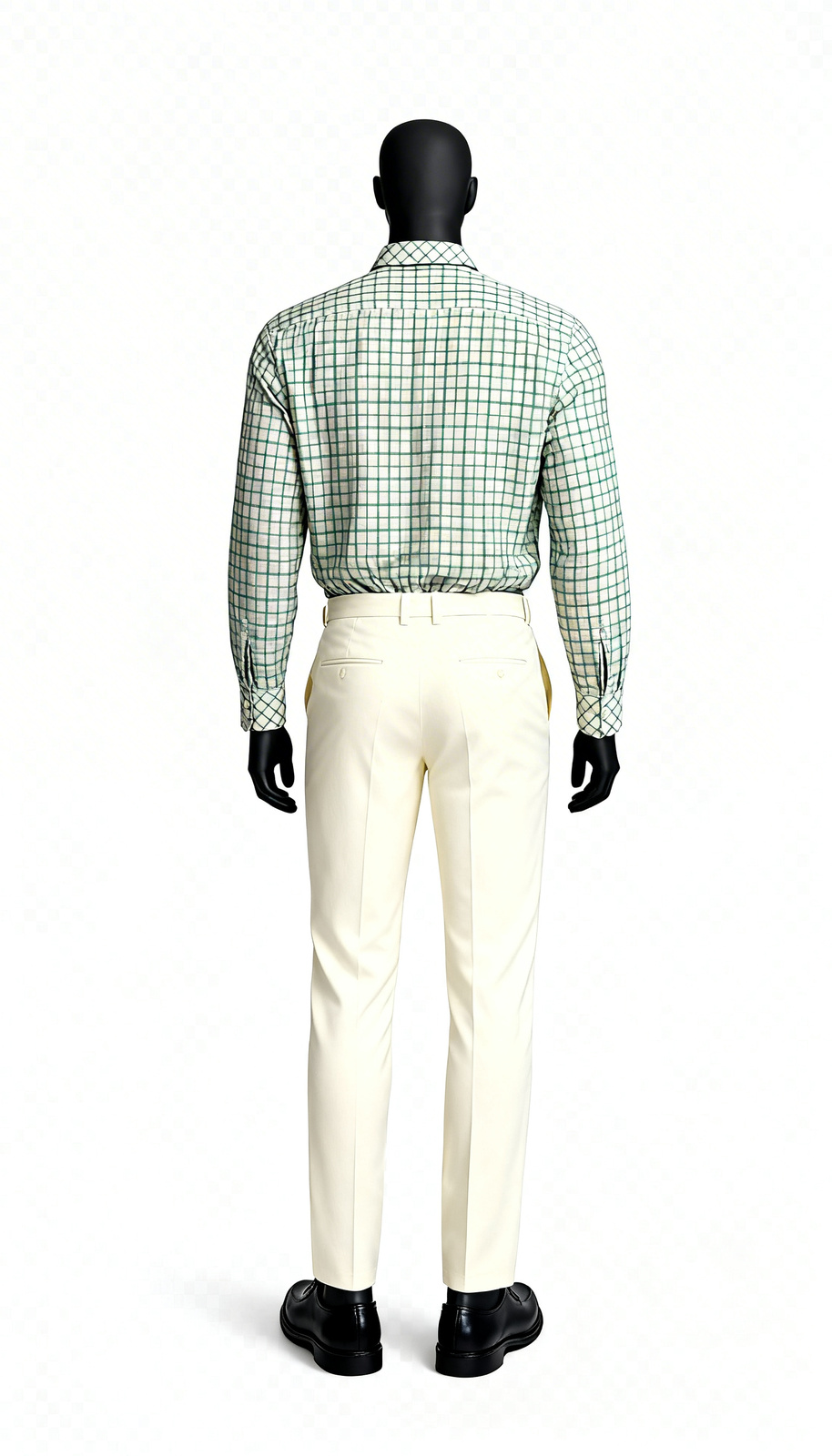 White Green Check Shirt