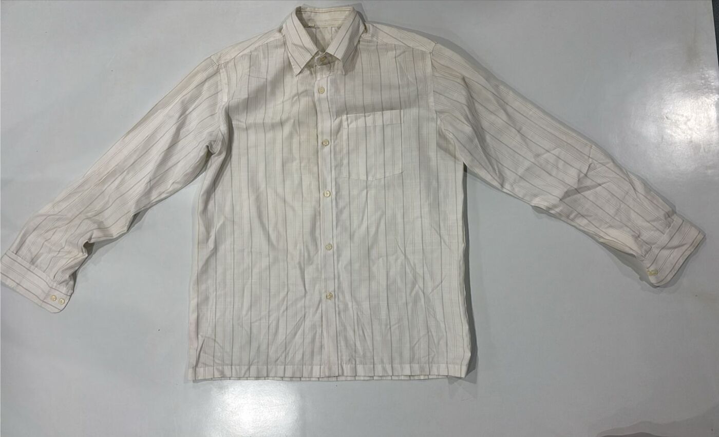 Cream Formal Stripe Shirt - Image 3