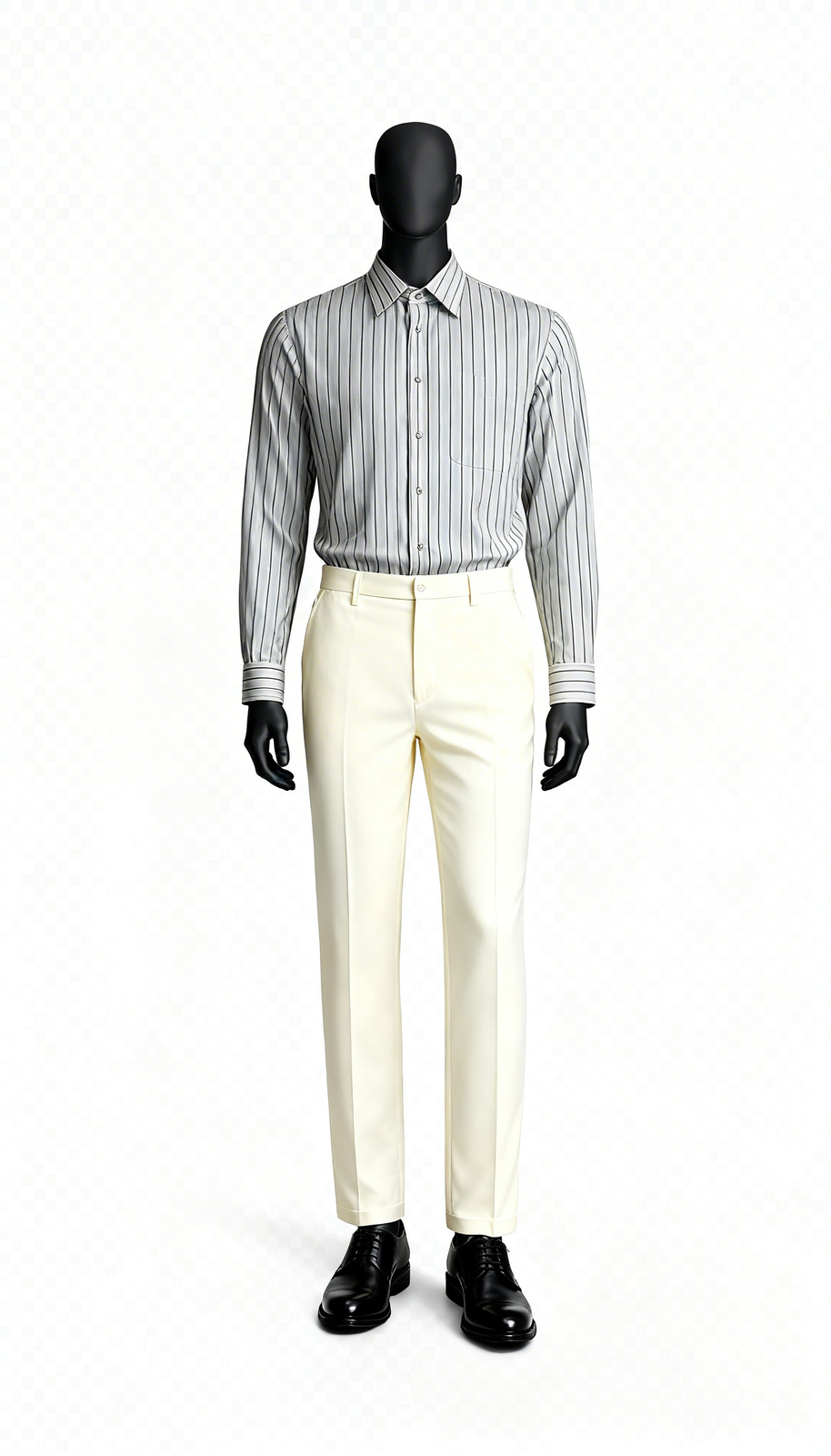 Grey Striped Office Shirt