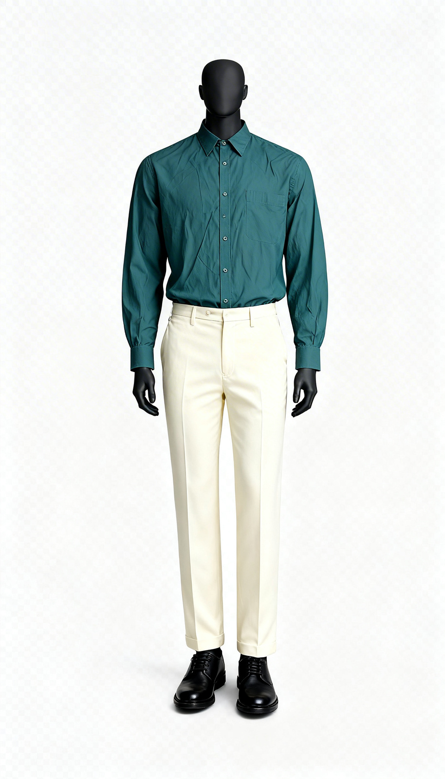 Teal Green Solid Shirt