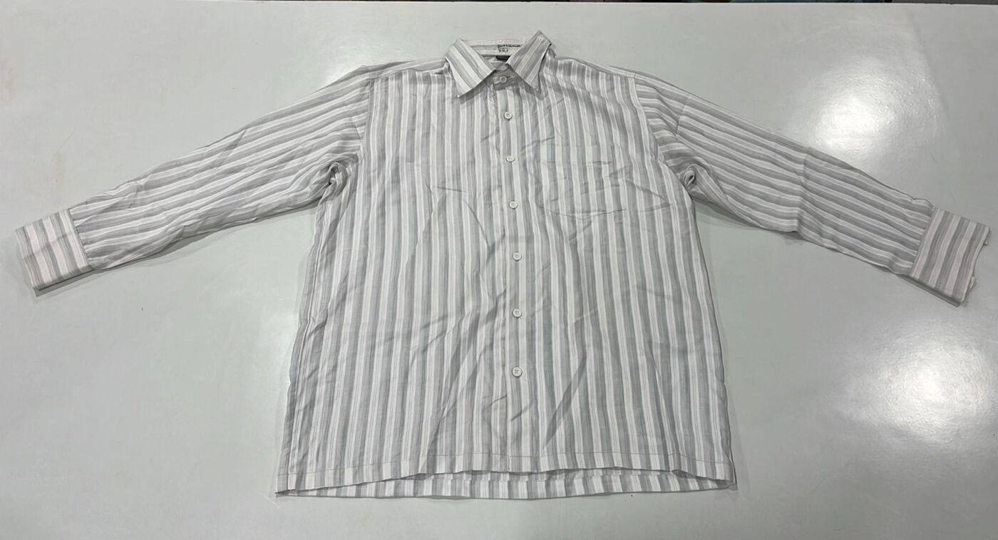 White/Grey Stripe Shirt - Image 3