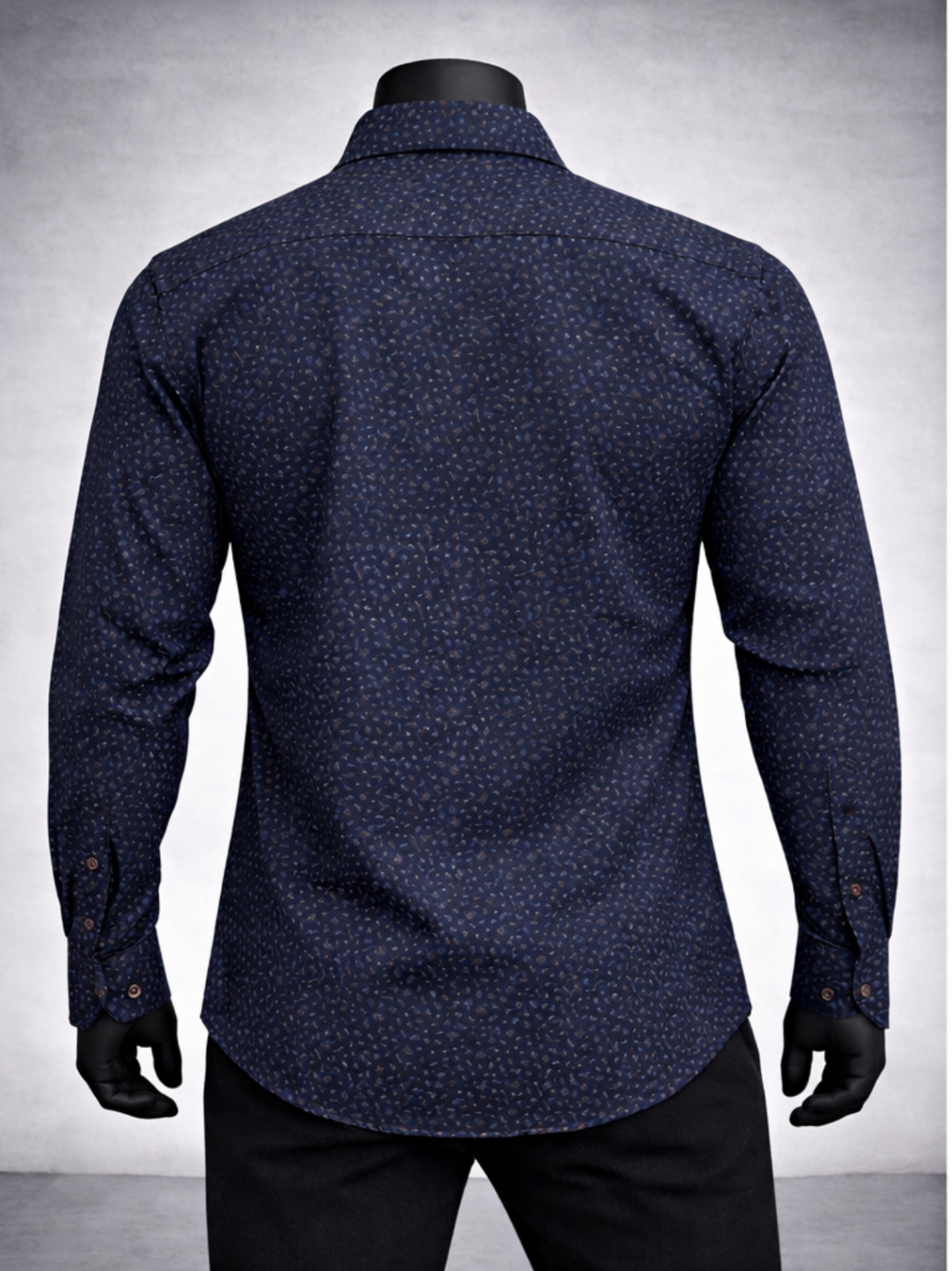 Textured Navy Casual Shirt_costumepeti