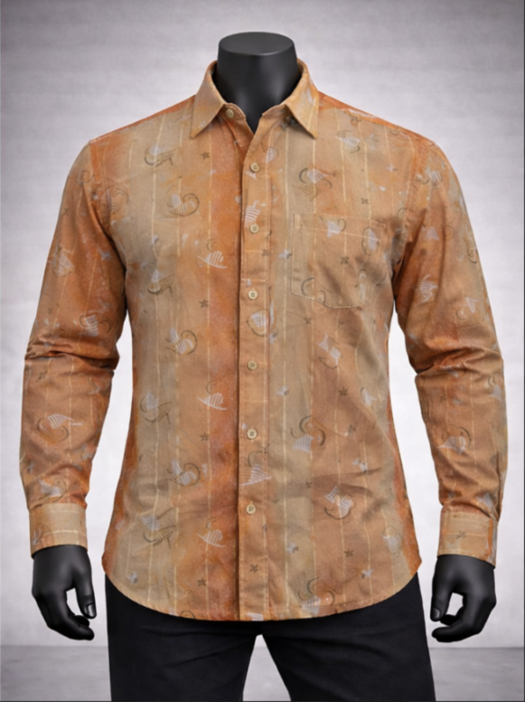 Abstract Motif Casual Shirt - Image 2