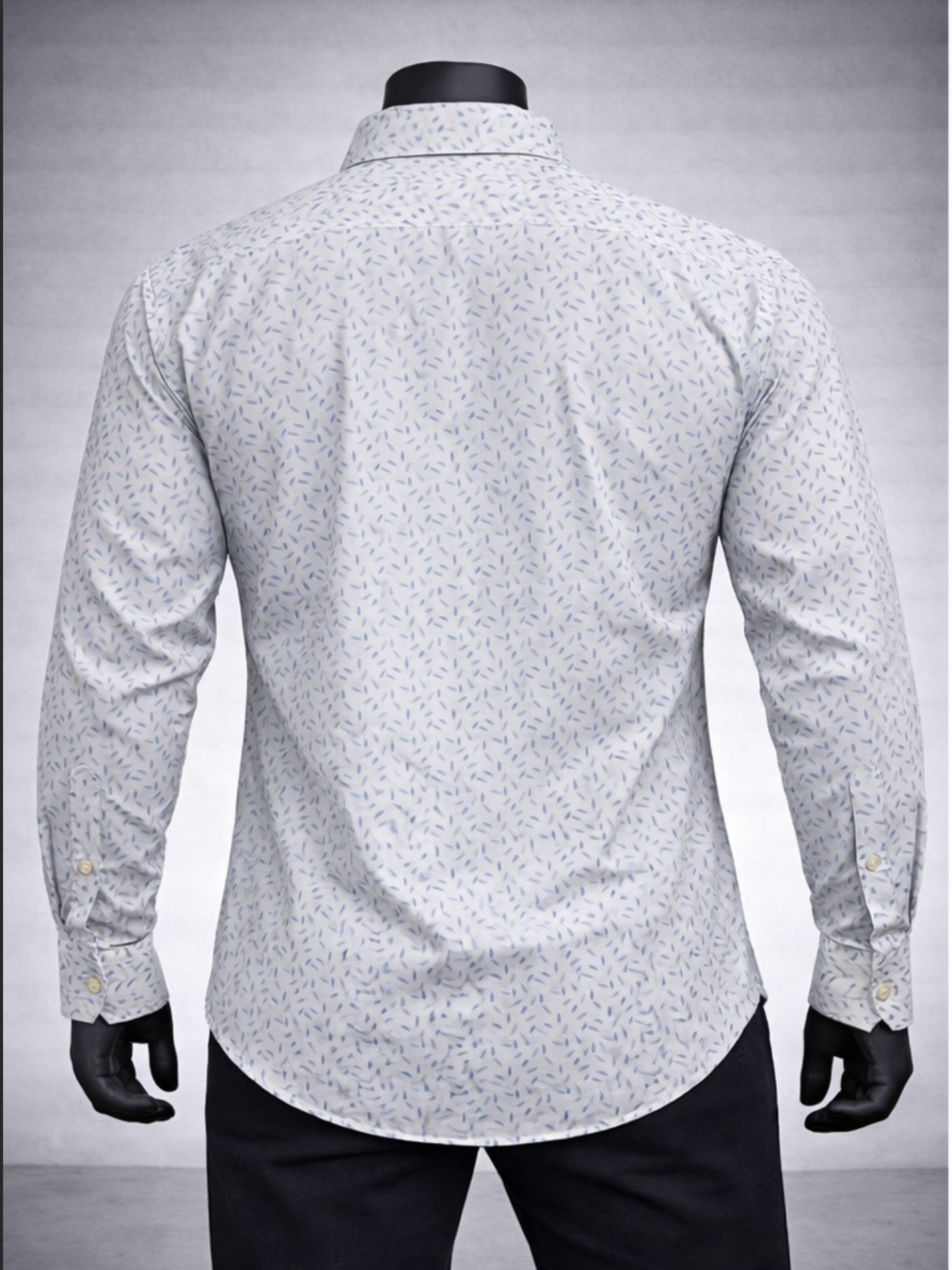 Micro Leaf Print Casual Shirt_costumepeti