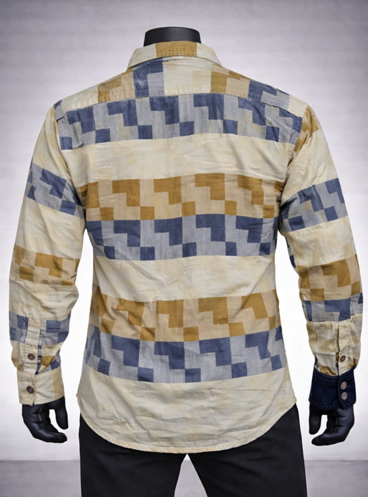 Geometric Stripe Casual Shirt_costumepeti