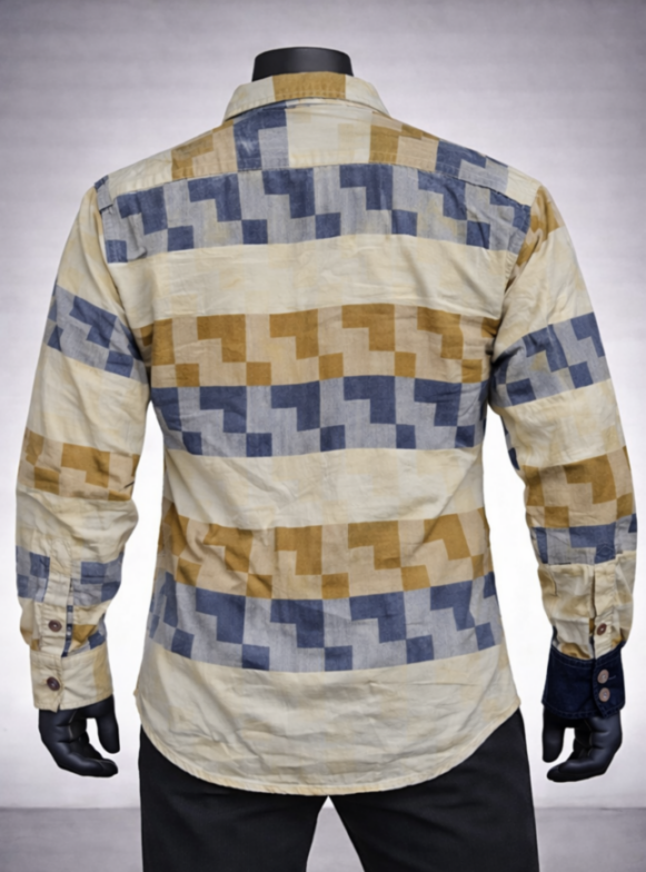 Geometric Stripe Casual Shirt_costumepeti