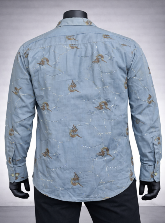 Bird Motif Printed Shirt_costumepeti