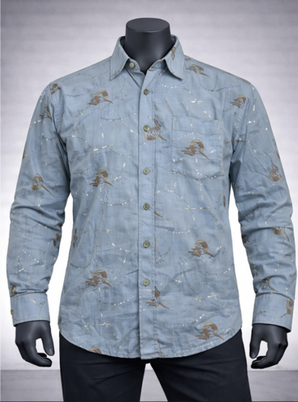 Bird Motif Printed Shirt - Image 2